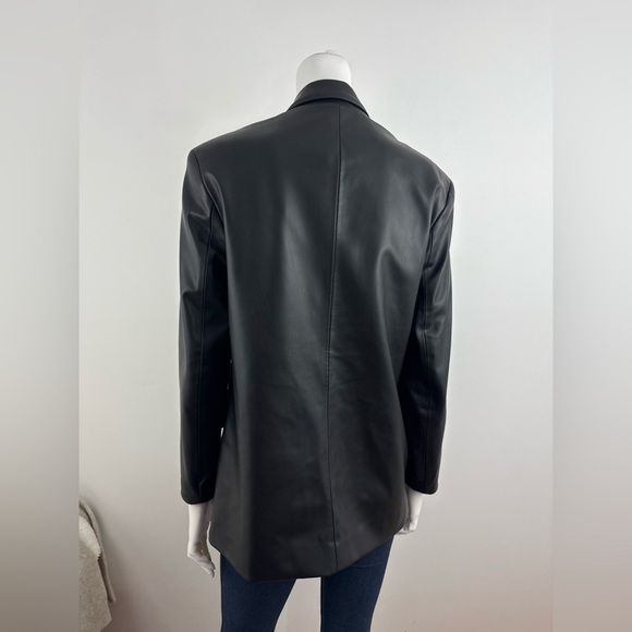 Zara Women's Black Faux Leather Blazer - Picture 5 of 9